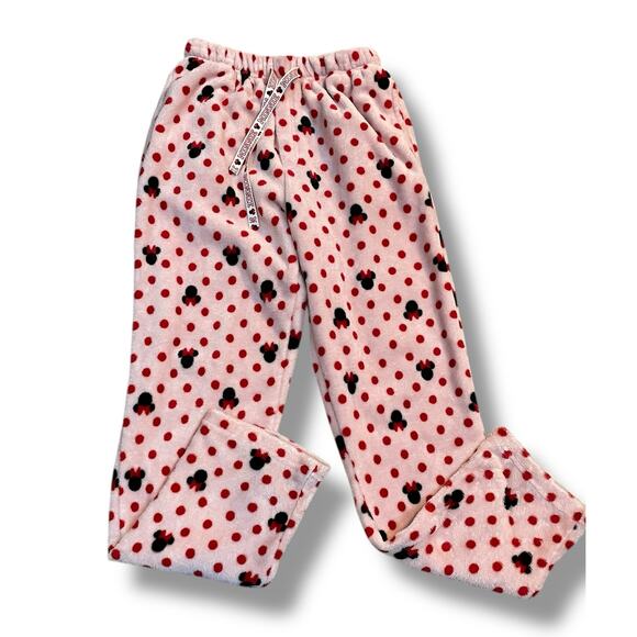 Disney Macys Sz Small Pajama Pants Minnie Mouse Lounge Sleep Fleece Pockets - Picture 14 of 15